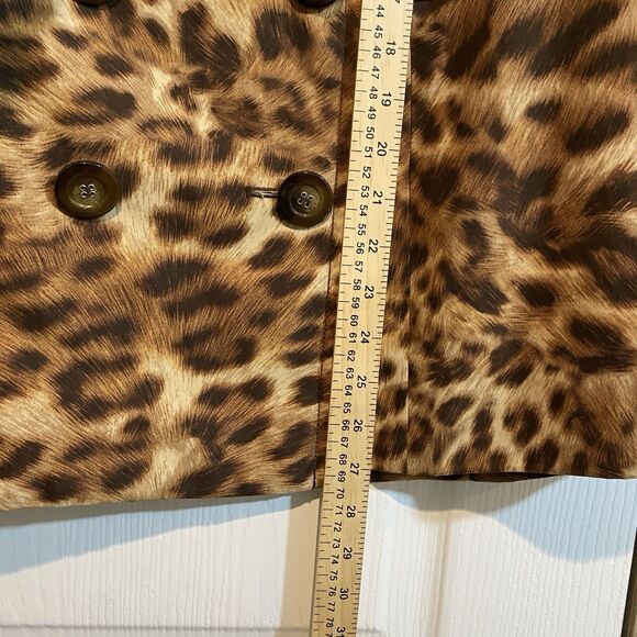 INC International Concepts Leopard Double Breasted Jacket Small *Missing Belt - Picture 10 of 11